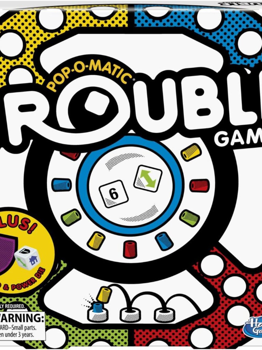 Hasbro Trouble Board Game Bonus Power Die Shield Family Game Ages 5+ 2-4P